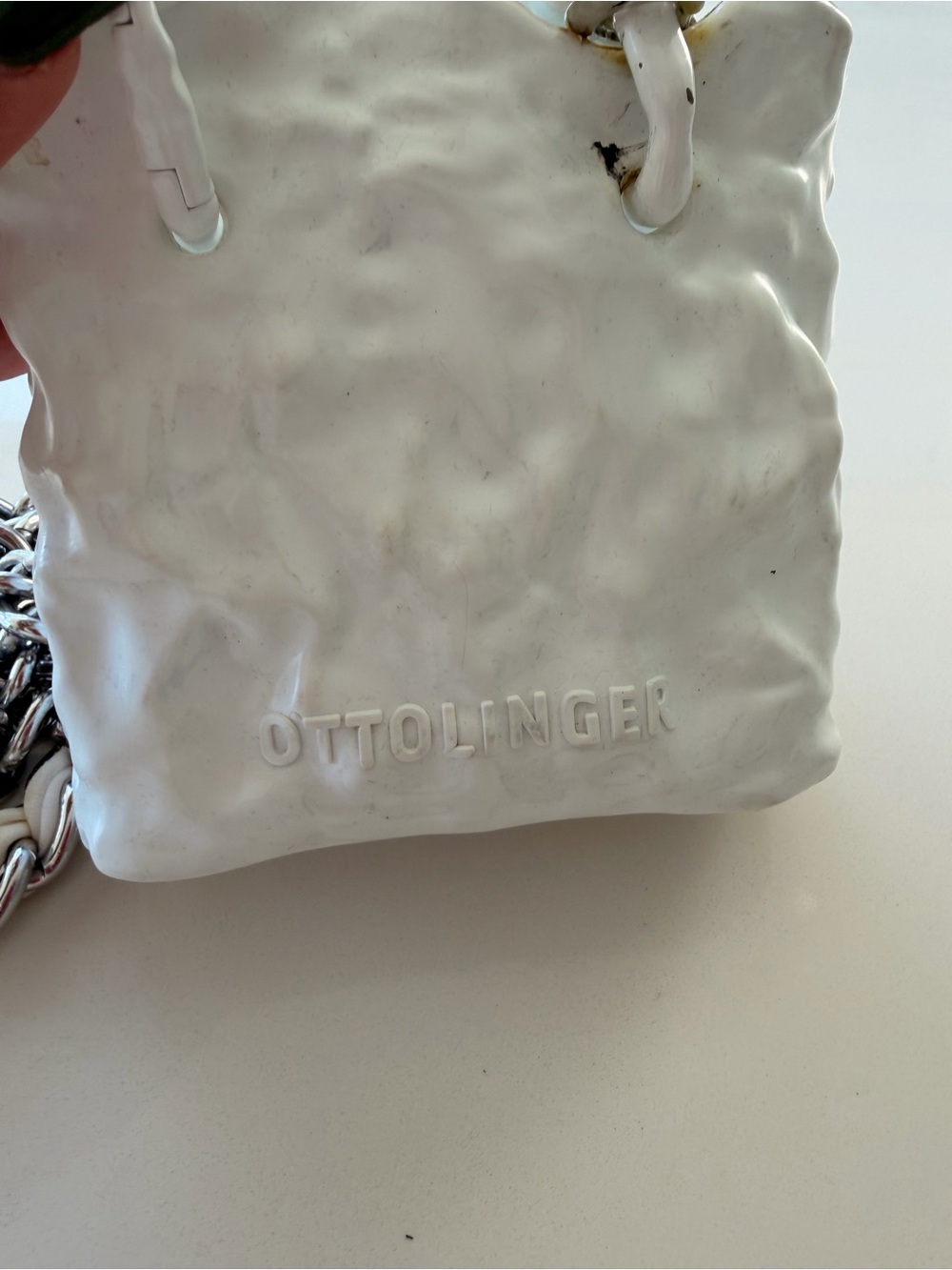 OTTOLINGER White Sculpted Crossbody Bag
